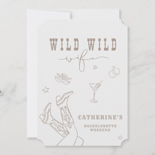 Wild Wild Wife Bachelorette Invitation  (正面)