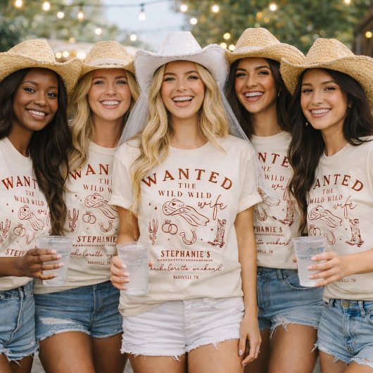 Wild Wild Wife Red Bachelorette Party Custom Tシャツ