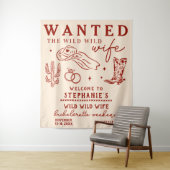 Wild Wild Wife Red Bachelorette Party Welcome Sign タペストリー (インサイチュ)