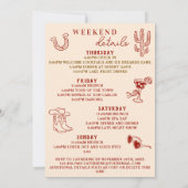 Wild Wild Wife Red Itinerary Bachelorette Party  招待状 (裏面)