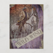 Wild Wind Retro Cowboy and Horse ポストカード (正面)