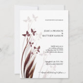 Wild & Wine-Stained Watercolor Floral 招待状 (正面)