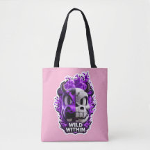 💀💜 Wild Within - パープルスカルトートバッグ 🔥👜