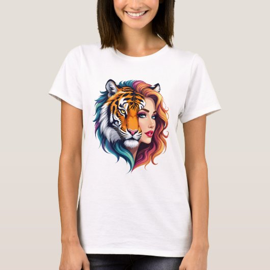 Wild Within – 虎の霊を持つ女神. Tシャツ (正面)