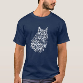 Wild Wolf – ヴィンテージインク ラインアート野生動物デザイン Tシャツ