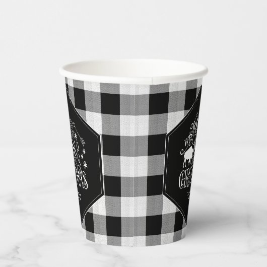 Wild Wonderful Christmas Black Buffalo Plaid ID604 紙コップ (右)