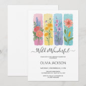 Wild & Wonderful Watercolor Birthday Invitation   招待状 (正面/裏面)