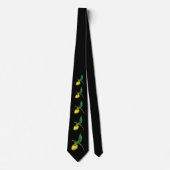 Wild Yellow Orchid Lady Slipper Flower ネクタイ (正面)