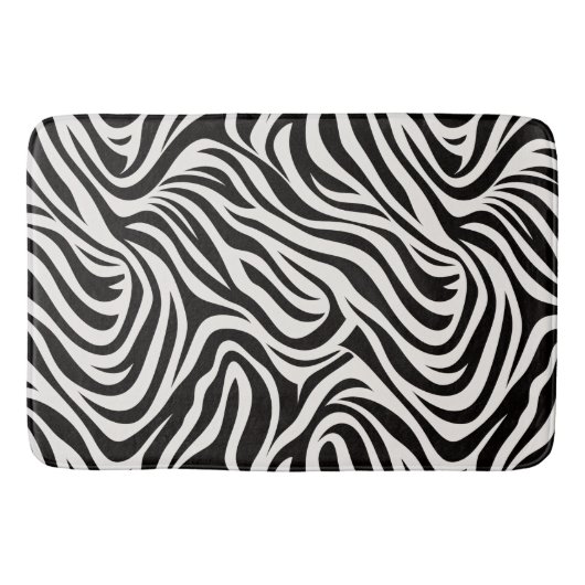 Wild Zebra Bathroom Mat バスマット (正面)