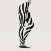 Wild Zebra Print Classic Black & White Halloween  レギンス (右)
