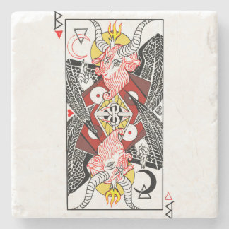 WILDCARDXFAUST Baphometの大理石のコースター ストーンコースター