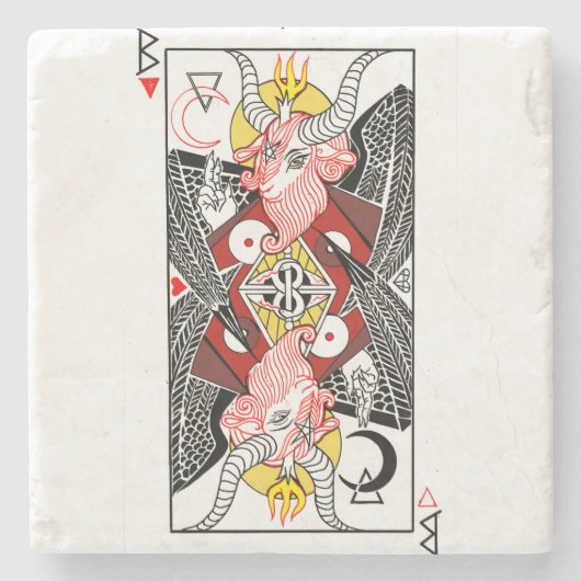 WILDCARDXFAUST Baphometの大理石のコースター ストーンコースター (正面)