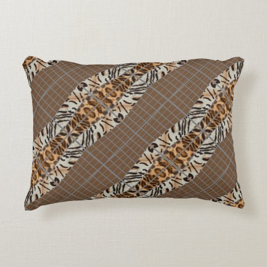 Wildcat Matrix - Bengal Cat Leopard Coffee Pillow アクセントクッション (正面)