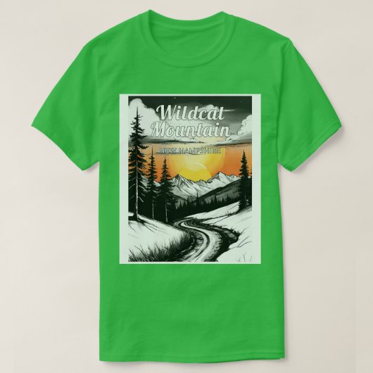 Wildcat mountain new hampshire usaスキー2 tシャツ (デザイン正面)