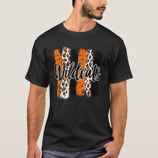Wildcats School Sports Fan Team Spirit Mascot Tシャツ (正面)