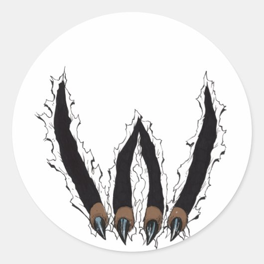 Wildcats Sports Team Claw Ripping Through - Al Rio ラウンドシール (正面)