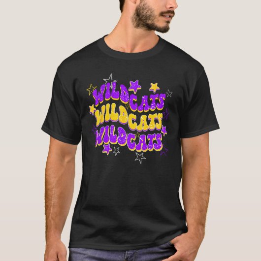 Wildcats Wildcat School Spirit Spirit Wear Purple  Tシャツ (正面)
