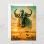 Wildebeestの二重暴露ポートレート シーズンポストカード (正面/裏面)