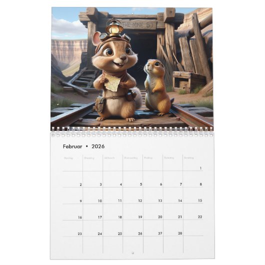 Wilder Westen Kalender  カレンダー (2月 2026)