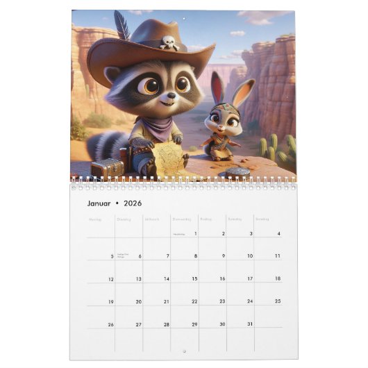 Wilder Westen Kalender  カレンダー (1月 2026)