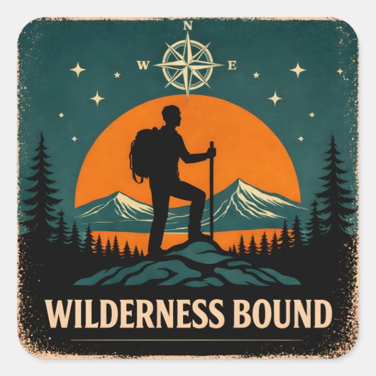 Wilderness Bound – Adventure Calling Nature スクエアシール (正面)