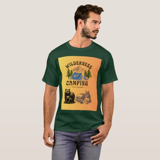 Wilderness Camping Pitch It and Pray family Tシャツ (正面フル)