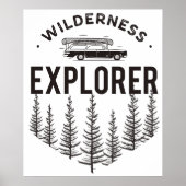 Wilderness Explorer Station Wagon Canoe Trees ポスター (正面)