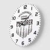 Wilderness Explorer Station Wagon Canoe Trees ラージ壁時計 (傾斜)