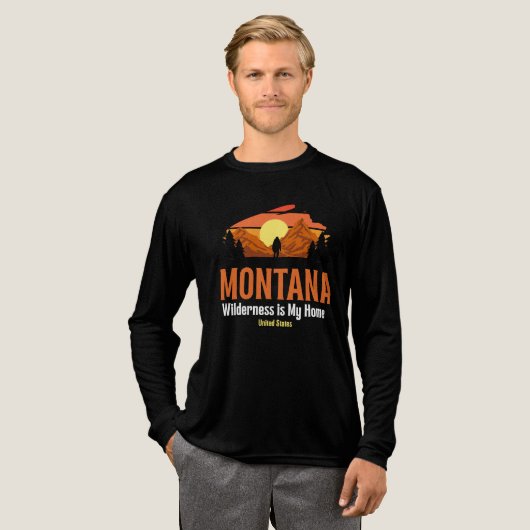 Wilderness is My Home – Montana Roots | Nature Lov トライブレンドＴシャツ (正面全体)