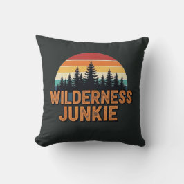 Wilderness junkie retro design クッション