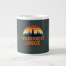 Wilderness junkie retro design ジャンボコーヒーマグカップ