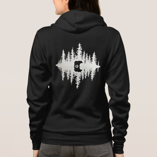 Wilderness Reflection | Minimalist Bear Forest パーカ (裏面)