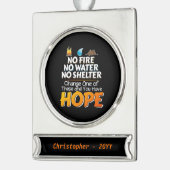 Wilderness Survival Rules - Always Have Hope シルバープレートバナーオーナメント (左)