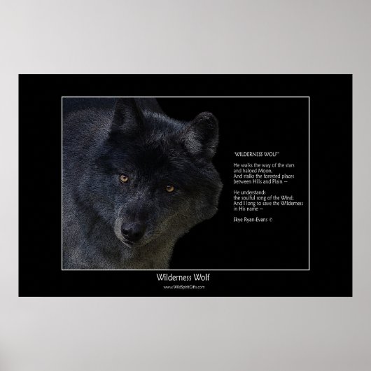 WILDERNESS WOLF Poster w\poem ポスター (正面)