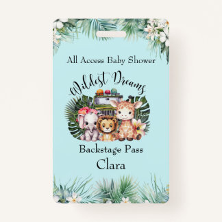 Wildest Dreamsサファリバックステージベビーシャワー バッジ