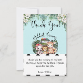 Wildest Dreams Safari BabyShowerサンキューカード サンキューカード