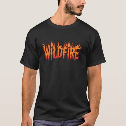 Wildfire やる気を起こさせる Flames消防士M Tシャツ (正面)