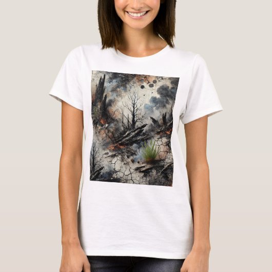 Wildfire After女子芸術的Tシャツ Tシャツ (正面)
