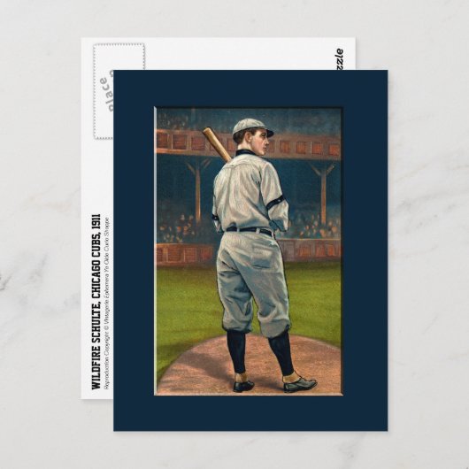 Wildfire Schulte, Chicago Cubs, 1911 ポストカード (正面/裏面)