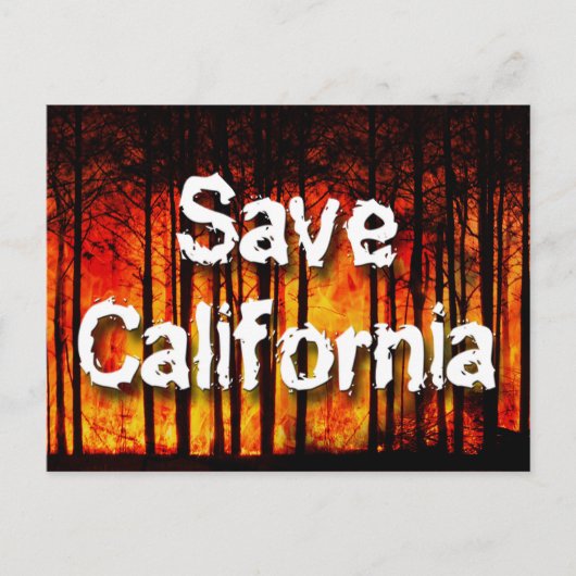 Wildfiresか救らのカリフォルニア ポストカード (正面)