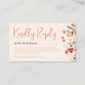 Wildflowerお洒落スクリプトRSVPスキャン結婚の エンクロージャーカード (正面)