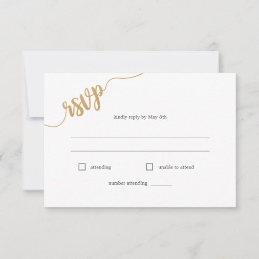 Wildflowerのエレガント曲リクエストRSVPカード 出欠カード (正面)