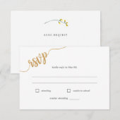Wildflowerのエレガント曲リクエストRSVPカード 出欠カード (正面/裏面)