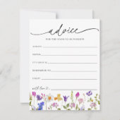 Wildflowerアドバイスのための親の赤ちゃんシャワーカード 招待状 (正面)