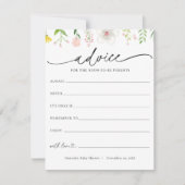 Wildflowerアドバイスのための親の赤ちゃんシャワーカード 招待状 (正面)