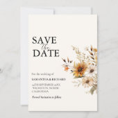 WildflowerエレガントウェディングI日を保存 招待状 (正面)