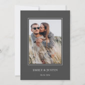 Wildflowerエレガント Black Photo Save the Date 招待状 (裏面)