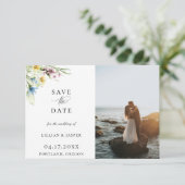 Wildflowerエレガント Botanical Photo Save The Date 案内状 (スタンド正面)