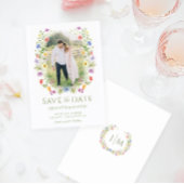 Wildflowerカラフルフローラ日付写真の保存 招待状