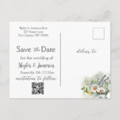 Wildflowerカラフル日付の写真を保存 ポストカード (裏面)